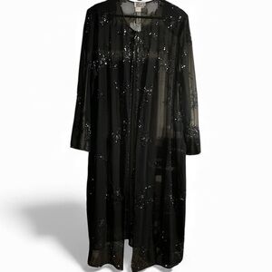 NWT JMD New York Embellishment Sheer Black Kimono Size 2X